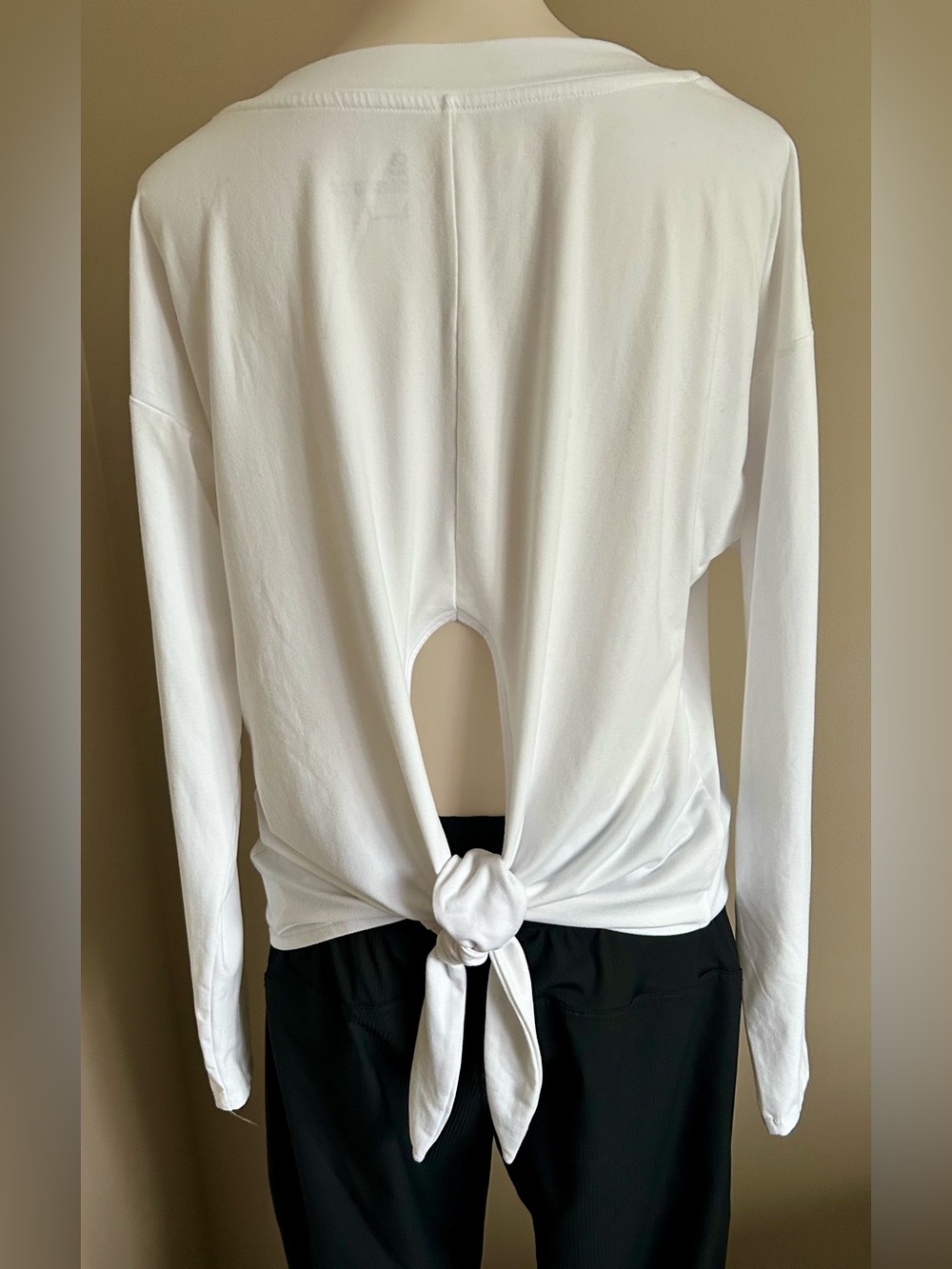 Gap Fit Brushed Jersey White Long-Sleeved Athletic Top